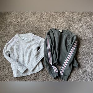 Girls Justice sweater and H &M sweatshirt bundle